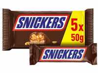 Snickers Schokoriegel, Erdnüsse, Karamell, Eine Packung á 5 Riegel | Fußball Snack