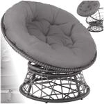 tectake&reg; Papasansessel, gem&uuml;tlicher Drehsessel mit Kissen rund, bequemer