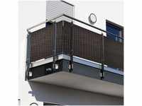 Dynamic24 Polyrattan PVC Sichtschutzmatte 300x90cm Balkon Sichtschutz Zaun...