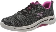 Skechers Damen Go Walk Arch Fit Glee Sneaker, Black Textile Hot Pink Trim, 36.5 EU