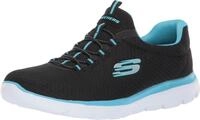 Skechers Damen Summits 12980 Turnschuhe, Black Mesh/ Turquoise Trim, 37 EU