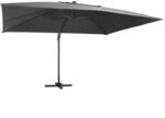 vidaXL Ampelschirm mit LED-Leuchten Aluminium-Mast Kurbelsystem Sonnenschirm