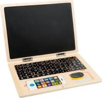 Small Foot Holz-Laptop Tafel, animiert Kinder zum ersten Schreiben und Rechnen, inkl.
