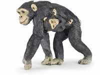 Papo 50194 WILD Animal Kingdom Tiere, Schimpanse Mit Baby, Spiel, Mehrfarbig