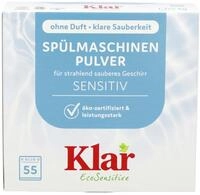 Klar Sp&uuml;lmaschinen Pulver 1375g ohne Duftstoffe, 55 Anwendungen, vegan