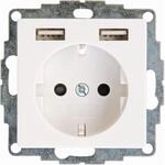 KOPP - Steckdose - Athenis - Unterputz - 1-fach Steckdose - 2-fach USB-Anschluss -
