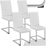 tectake&reg; 4er Set Esszimmerst&uuml;hle, Freischwinger K&uuml;chenstuhl mit R&uuml;ckenlehne,