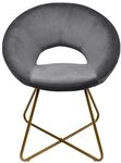 Home Deluxe - Esszimmerst&uuml;hle Samt SELESA - Farbe: Grau, Bezug: Samtstoff, Gestell:
