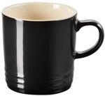 LE CREUSET Cappuccino Becher aus Steinzeug, 200 ml, Schwarz gl&auml;nzend, 70303201400099