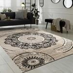 Paco Home Teppich Wohnzimmer Kurzflor Orient Design Vintage Mandala Muster Braun