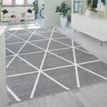 Paco Home Teppich Wohnzimmer Kurzflor Rauten Skandi Muster Modern Weich Grau...