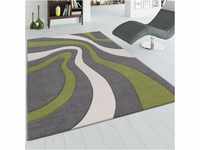 Paco Home Designer Teppich mit Konturen-Schnitt Modernes Wellen Muster in Grau...