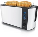 Arendo - Edelstahl Toaster Langschlitz 4 Scheiben, Defrost Funktion,