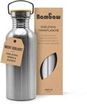 Bambaw Edelstahl, Langlebige Wasserflasche 1l| Wiederverwendbare &ouml;ko | F&uuml;r Camping