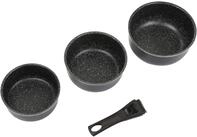 JJA 135112 Set 3 T&ouml;pfe + abnehmbarer Griff Stein 16/18/20 cm