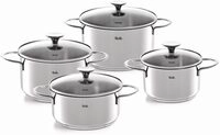 Fissler Copenhagen/Edelstahl-Topfset, 4-teilig, Kochtopf-Set, T&ouml;pfe mit Glas-Deckel,