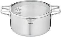 Tefal H85246 Nordica Kochtopf | 24 cm mit Glasdeckel | Doppelgriffe | Edelstahl-Topf