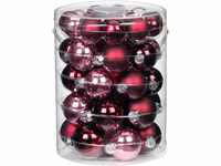 44 TLG. Christbaumkugeln Glas 4,5,6cm Berry Kiss (Beere Glanz/matt) Set //