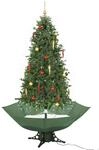 vidaXL Schneiender Weihnachtsbaum mit Schirmfu&szlig; Schneefall Kugeln LED-Lampen