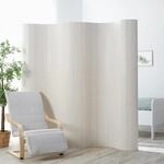 Homestyle4u Paravent Raumteiler Innen Bambus Wei&szlig; 195 cm hoch Raumtrenner Trennwand