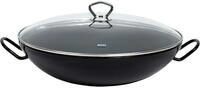 Riess, 0385-022, Wok mit Glasdeckel 36, CLASSIC - SCHWARZEMAILLE, Durchmesser 36cm,