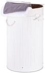 Relaxdays W&auml;schekorb Bambus, faltbare W&auml;schetonne mit Deckel, Volumen 70 l,