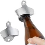 Relaxdays Wandflaschen&ouml;ffner 2er Set, stabile Bier&ouml;ffner zum Montieren,...