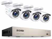 ZOSI 1080p Verkabelt Überwachungskamera Set Aussen ohne Festplatte, 8CH H.265+...
