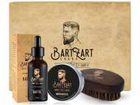 BartZart Shabo Bartbürste Set aus hochwertigem Bartöl mit Zedernholz, natürliches