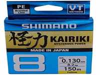 SHIMANO Kairiki 8, 150 Meter, Gelb, 0.215mm/20.8kg, 8fach Geflochtene...
