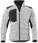 Qualitex Strick-Fleecejacke Unisex weiss/meliert Gr&ouml;&szlig;e: XL; gef&uuml;tterte, w&auml;rmende