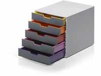 Durable Schubladenbox A4 (Varicolor) 5 Fächer, mit Etiketten zur Beschriftung,
