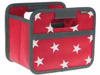 meori Faltbox Mini in Rot mit Sternen – Kleine Klappbox mit Griffen –