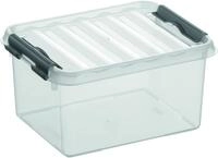 Helit by H6162402-Aufbewahrungsbox The q-line, 2 Liter, mit Deckel, transparent, 1