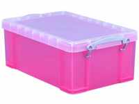 Really Useful Products 9tbpk 9 Liter Aufbewahrungsbox, transparent hell rosa