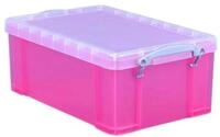 Really Useful Products 9tbpk 9 Liter Aufbewahrungsbox, transparent hell rosa