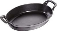 STAUB Ofenform/Servierplatte/Auflaufform, oval mit 2 Griffen, 24 cm, 1 L, Gusseisen,
