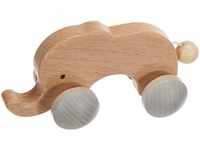 Hess Holzspielzeug 10867 - Schiebe-Figur aus Holz, Serie Elefant nature, für Babys