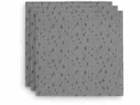 Jollein 535-855-65347 Mulltücher Spot Tupfen grau 3er Set 70x70 cm