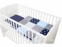 ULLENBOOM ® Baby Bettwäsche aus 100% Baumwolle (OEKO-TEX), 80x80 cm Blau...