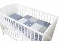 ULLENBOOM ® Baby Bettwäsche aus 100% Baumwolle (OEKO-TEX), 80x80 cm Graue...