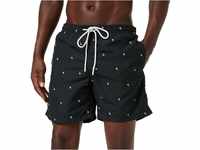 Urban Classics Herren TB2680-Embroidery Swim Shorts Badehose, Black/Palmtree, XL