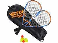 VICFUN Speed-Badminton 100 Set Junior - 2 Badmintonschläger, 3 Bälle und eine