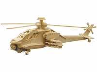 Holzbausatz Kampfhubschrauber, 3D Puzzle Hubschrauber, Helikopter, Modellbausatz,