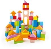 Hape Wunderbare Holzbausteine - 101-teiliges Set mit bunten Kl&ouml;tzen, Motorik- und