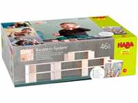 HABA Baustein-System Clever-Up! 1.0, Natur-Bausteine für Kinder ab 1 Jahr, 46 Teile,