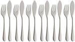 WMF Merit Fischbesteck 12 teilig, Fischset f&uuml;r 6 Personen, Fischgabel, Fischmesser,