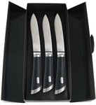 Sambonet Special Knife Edelstahl 18/10 Set 3 Steakmesser T-Bone 25,6 cm, Glatte