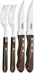 Tramontina Jumbo Steakbesteck, Set 4-teilig, mit 2 Steakmessern und 2 Steakgabeln,