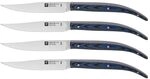 Zwilling -Steakmesserset Nitrostahl/Micarta Stahl/Blau -L&auml;nge: 23 cm-4er-Set